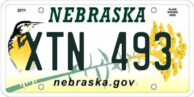 NE license plate XTN493