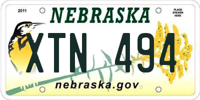 NE license plate XTN494