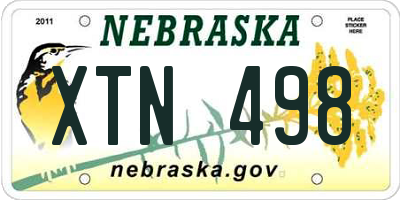 NE license plate XTN498