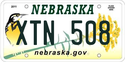 NE license plate XTN508