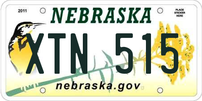NE license plate XTN515