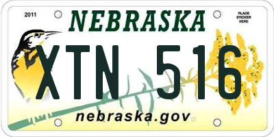 NE license plate XTN516