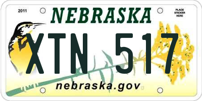NE license plate XTN517