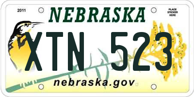 NE license plate XTN523
