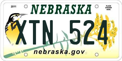 NE license plate XTN524