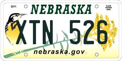 NE license plate XTN526