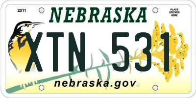 NE license plate XTN531