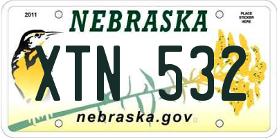 NE license plate XTN532