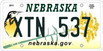 NE license plate XTN537