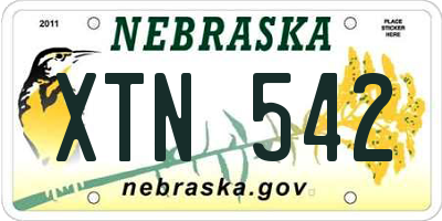 NE license plate XTN542