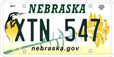 NE license plate XTN547