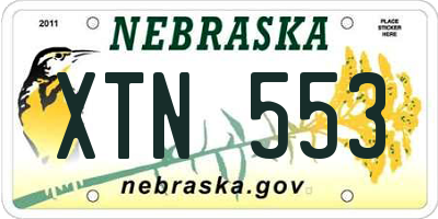 NE license plate XTN553