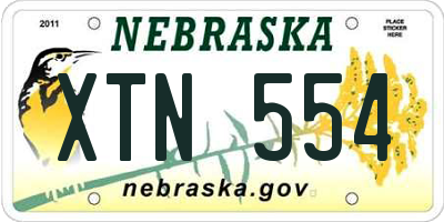NE license plate XTN554