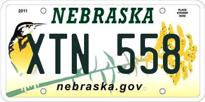 NE license plate XTN558