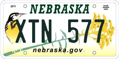 NE license plate XTN577