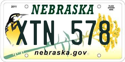 NE license plate XTN578
