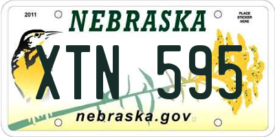 NE license plate XTN595