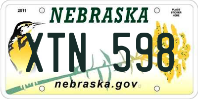 NE license plate XTN598