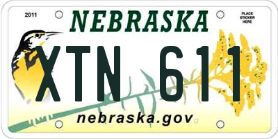 NE license plate XTN611