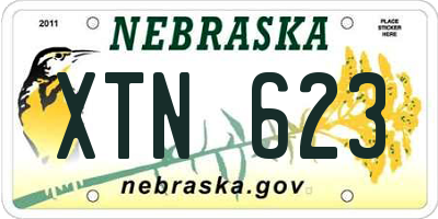 NE license plate XTN623