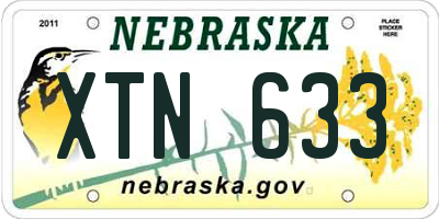 NE license plate XTN633