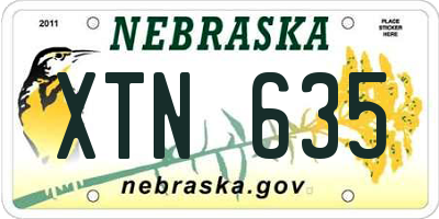 NE license plate XTN635