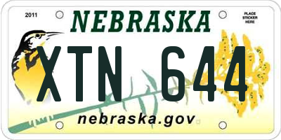 NE license plate XTN644