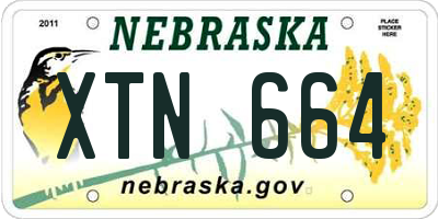 NE license plate XTN664