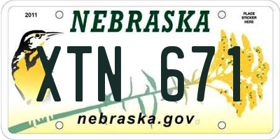 NE license plate XTN671