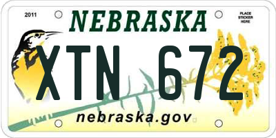 NE license plate XTN672
