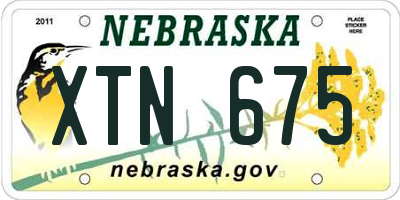 NE license plate XTN675