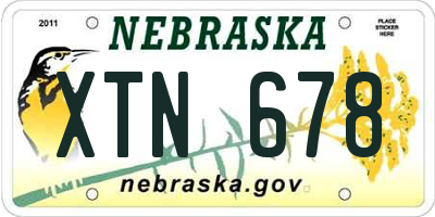 NE license plate XTN678