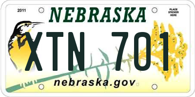 NE license plate XTN701