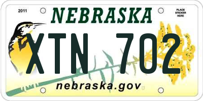 NE license plate XTN702