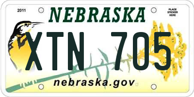 NE license plate XTN705
