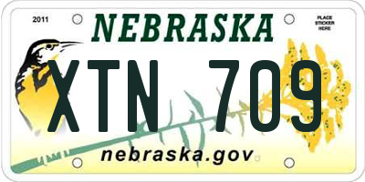 NE license plate XTN709