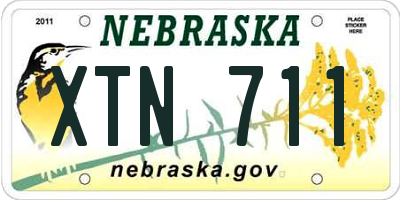 NE license plate XTN711