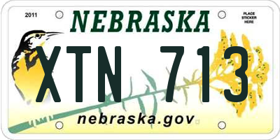 NE license plate XTN713