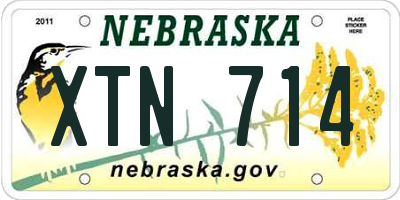 NE license plate XTN714