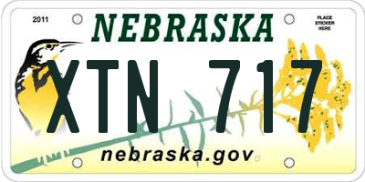 NE license plate XTN717