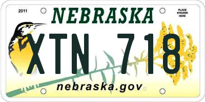 NE license plate XTN718