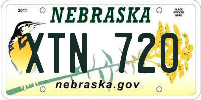 NE license plate XTN720