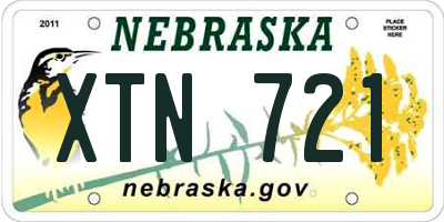 NE license plate XTN721