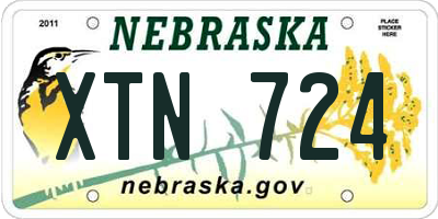 NE license plate XTN724