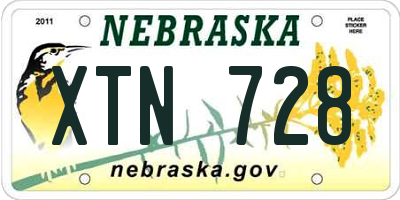 NE license plate XTN728