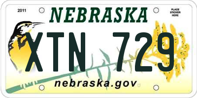 NE license plate XTN729