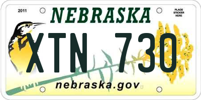 NE license plate XTN730