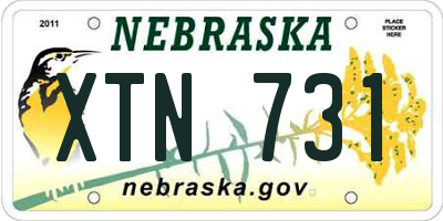 NE license plate XTN731