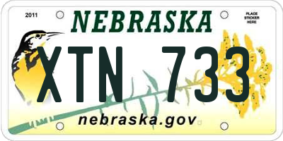 NE license plate XTN733