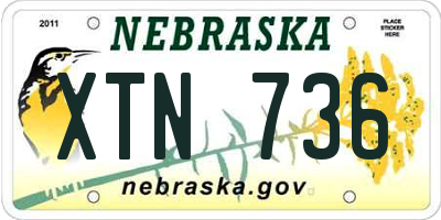 NE license plate XTN736